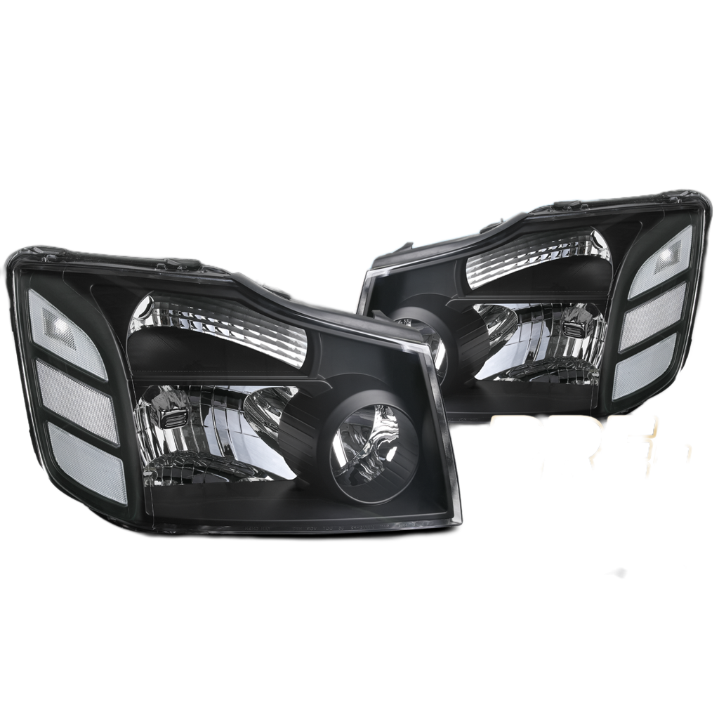 Factory Style Headlights w/LED Bulbs (Black)<br>04-17 Nissan Armada, 04-15 Titan