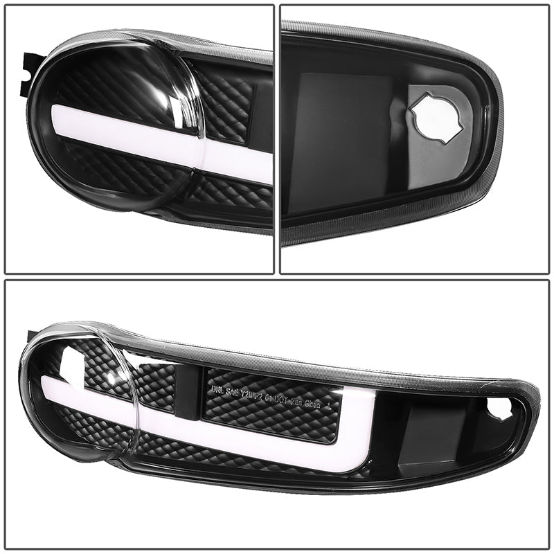 LED DRL Switchback Headlights<br>01-06 GMC Sierra 1500 Yukon Denali