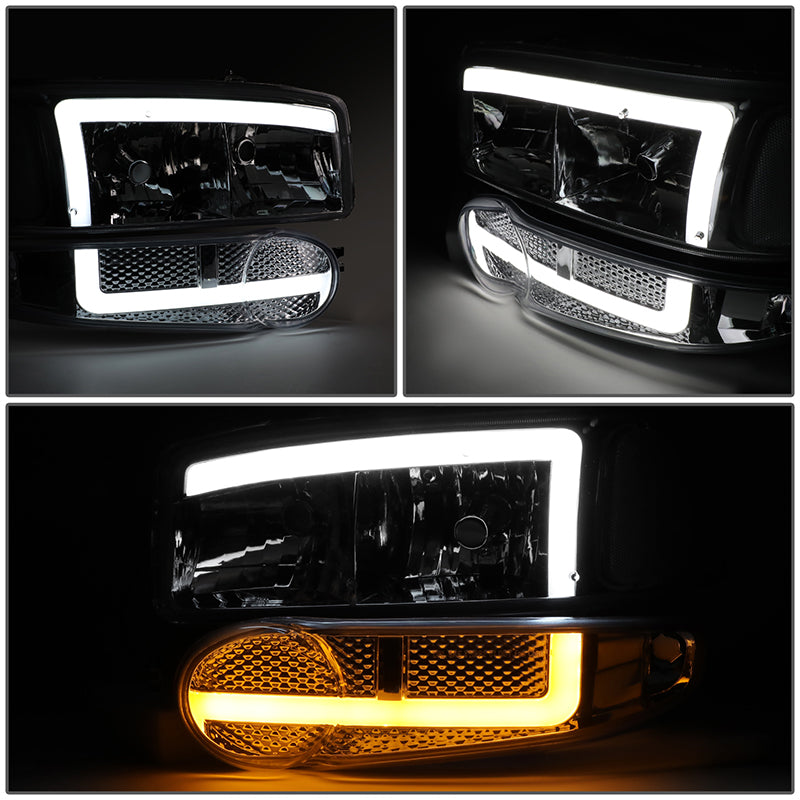 LED DRL Switchback Headlights<br>01-06 GMC Sierra 1500 Yukon Denali