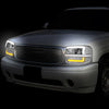 LED DRL Switchback Headlights<br>01-06 GMC Sierra 1500 Yukon Denali