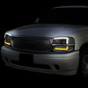 LED DRL Switchback Headlights<br>01-06 GMC Sierra 1500 Yukon Denali