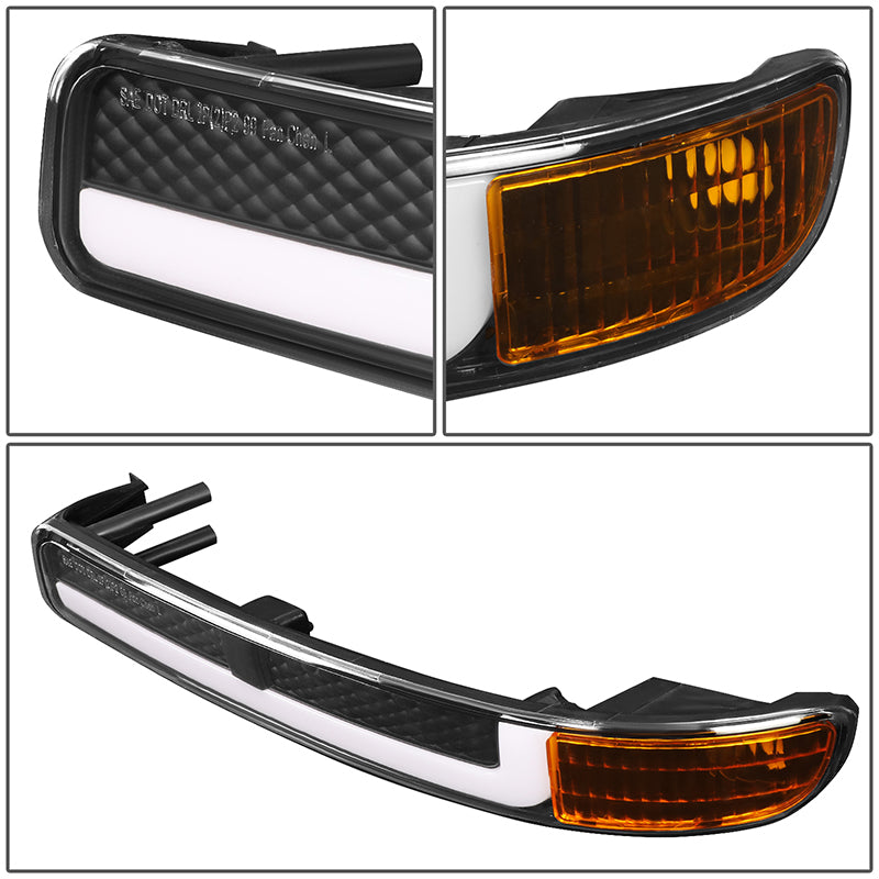 LED DRL Switchback Headlights<br>99-06 GMC Sierra 1500-3500 Yukon