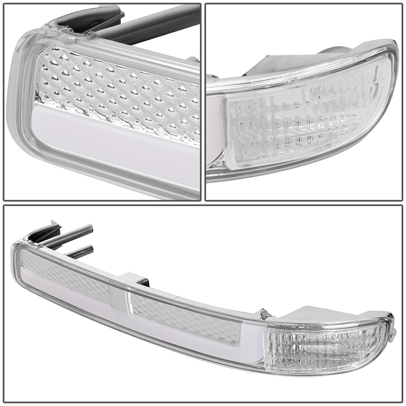 LED DRL Switchback Headlights<br>99-06 GMC Sierra 1500-3500 Yukon