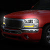 LED DRL Switchback Headlights<br>99-06 GMC Sierra 1500-3500 Yukon