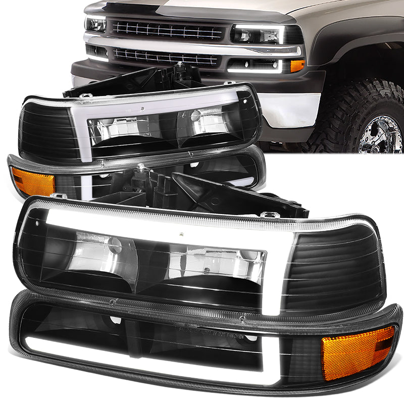 LED DRL Headlights<br>99-02 Chevy Silverado 1500-3500, 00-06 Suburban 1500 2500 Tahoe