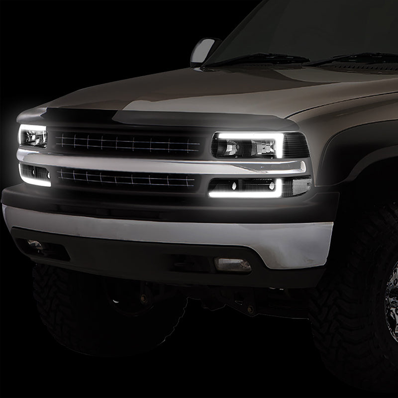 LED DRL Headlights<br>99-02 Chevy Silverado 1500-3500, 00-06 Suburban 1500 2500 Tahoe