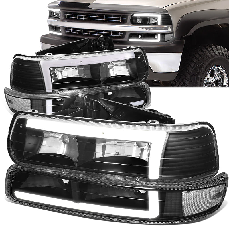 LED DRL Headlights<br>99-02 Chevy Silverado 1500-3500, 00-06 Suburban 1500 2500 Tahoe