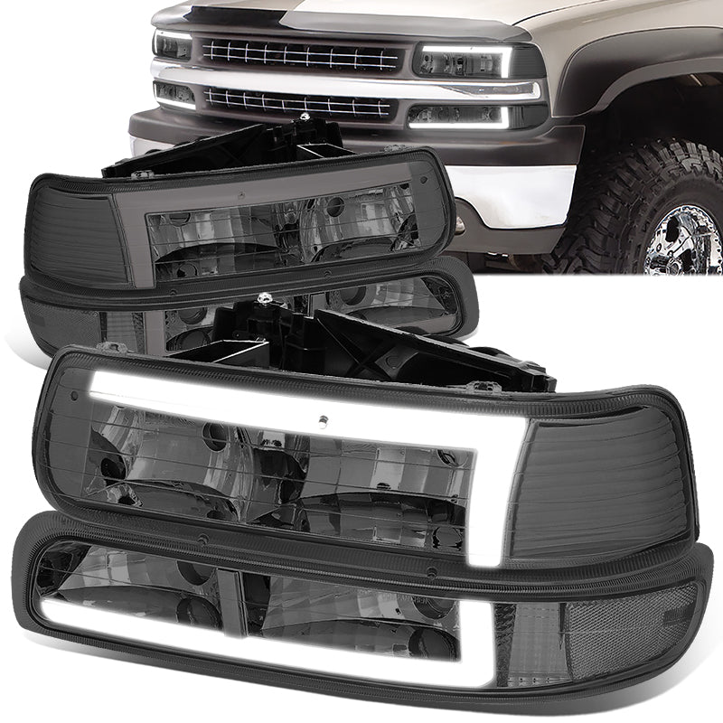 LED DRL Headlights<br>99-02 Chevy Silverado 1500-3500, 00-06 Suburban 1500 2500 Tahoe