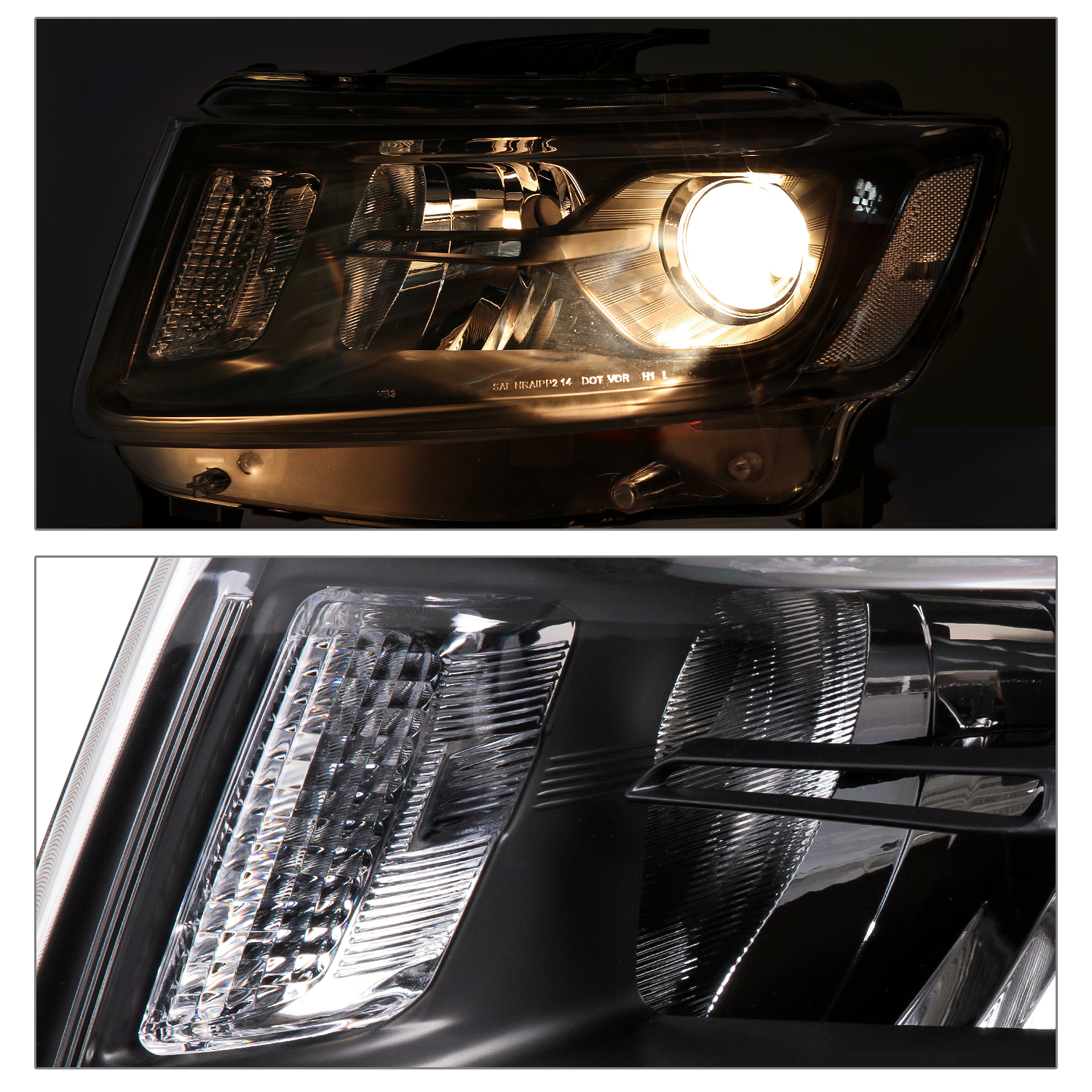 Projector Headlights (Black)<br>14-16 Jeep Grand Cherokee