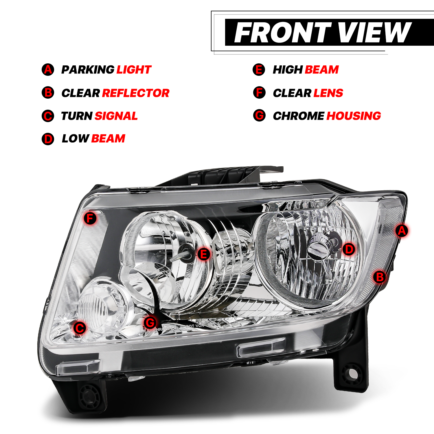 Factory Style Headlights w/LED Bulbs (Chrome)<br>11-13 Jeep Grand Cherokee