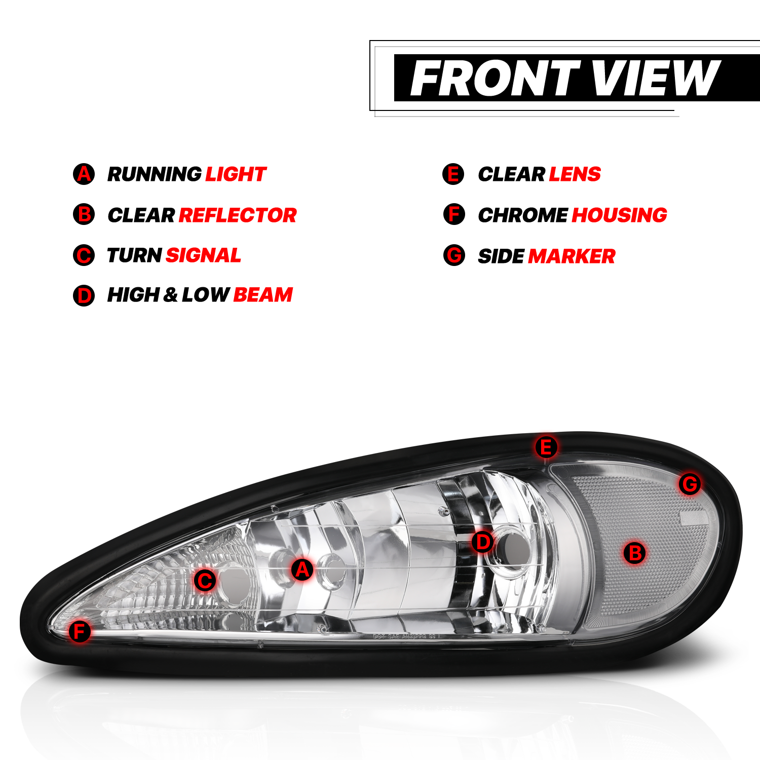 Factory Style Headlights (Chrome)<br>99-05 Pontiac Grand Am