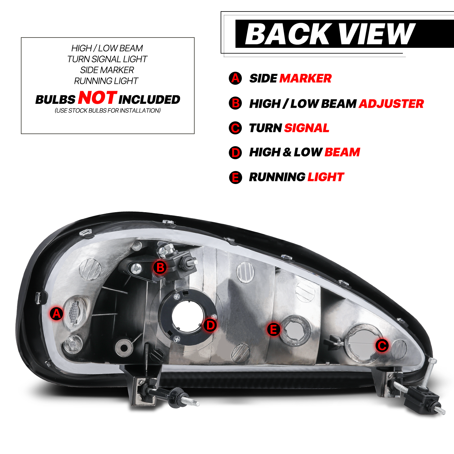 Factory Style Headlights (Chrome)<br>99-05 Pontiac Grand Am