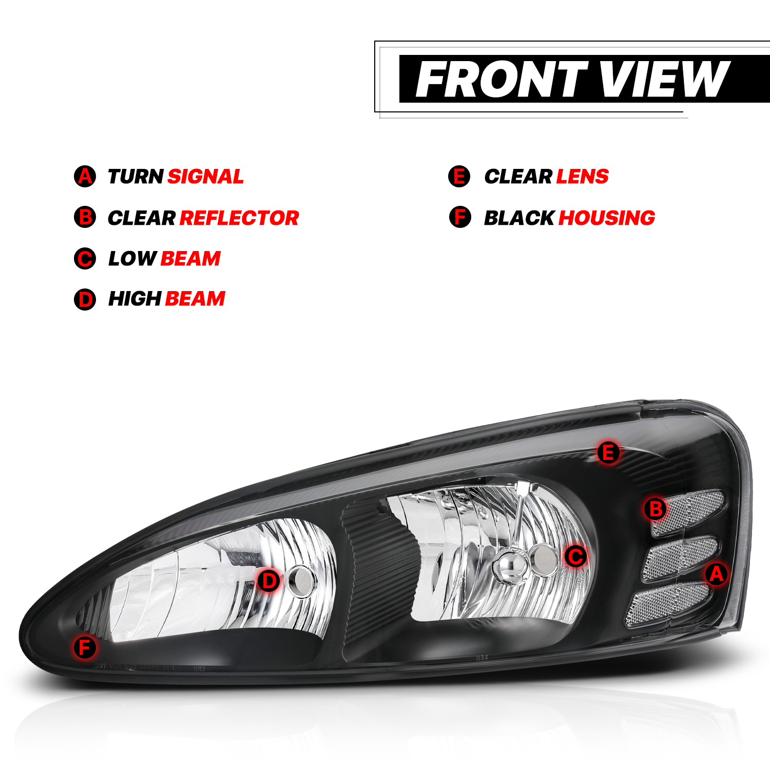 Factory Style Headlights (Black)<br>04-08 Pontiac Grand Prix