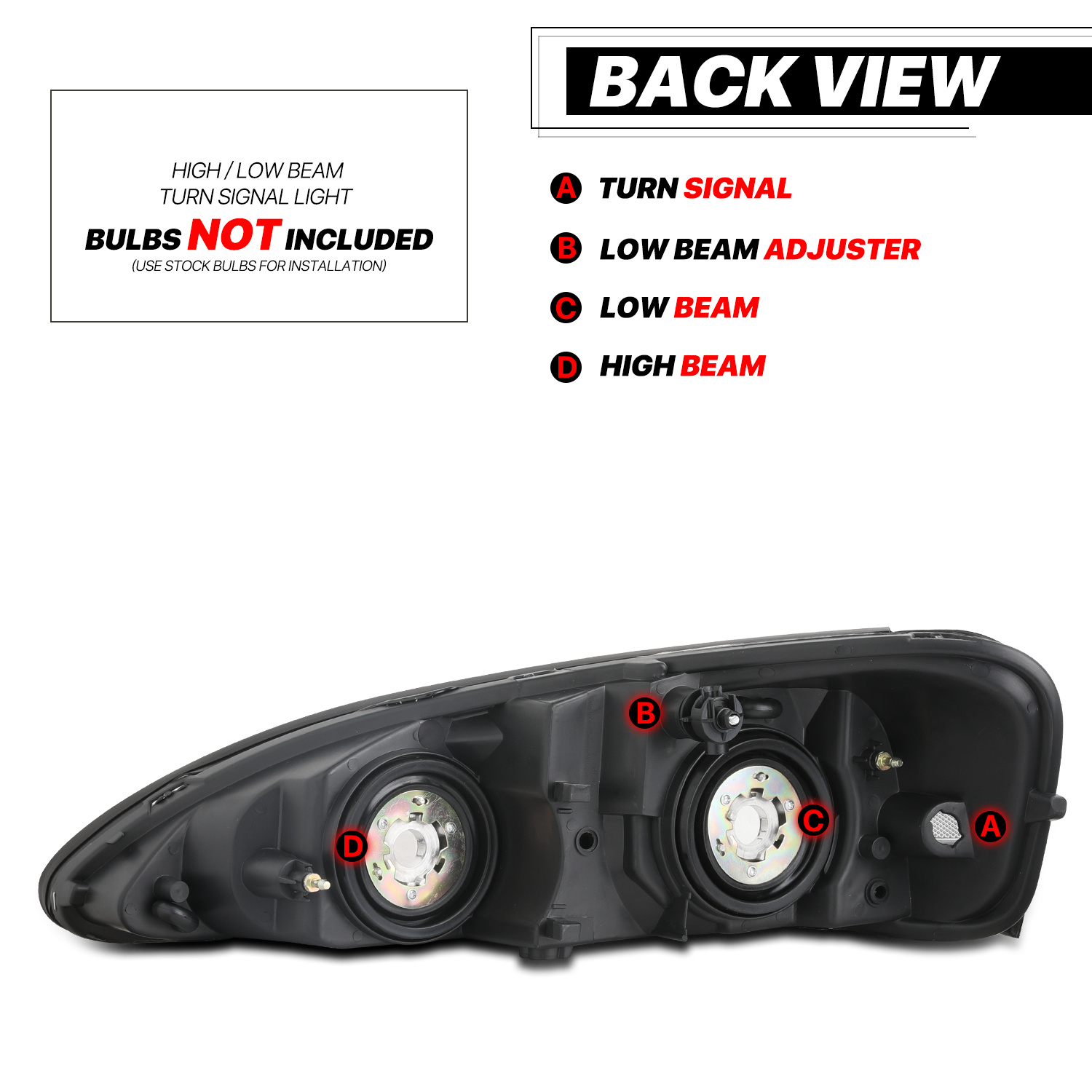 Factory Style Headlights (Black)<br>04-08 Pontiac Grand Prix