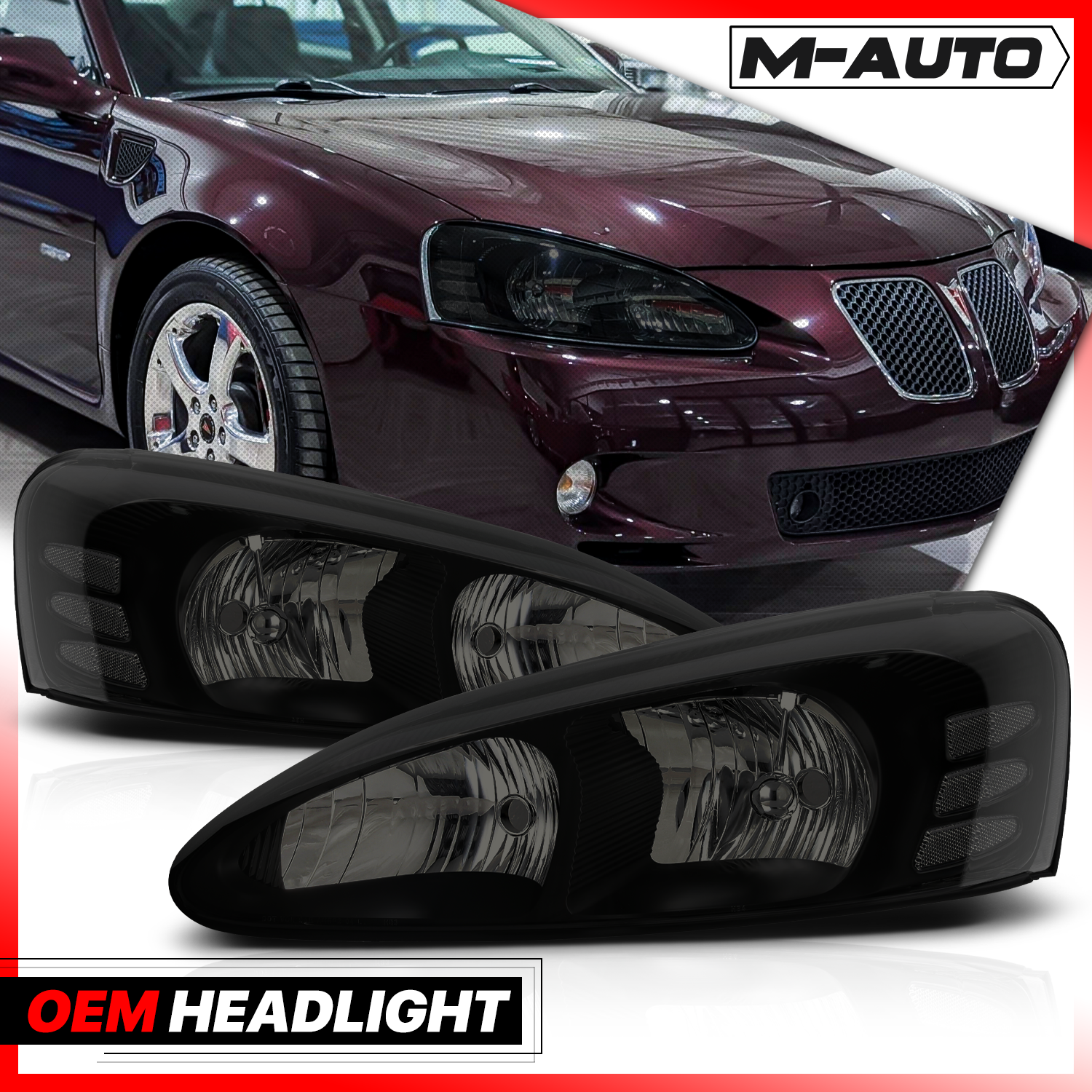 Factory Style Headlights (Smoked)<br>04-08 Pontiac Grand Prix