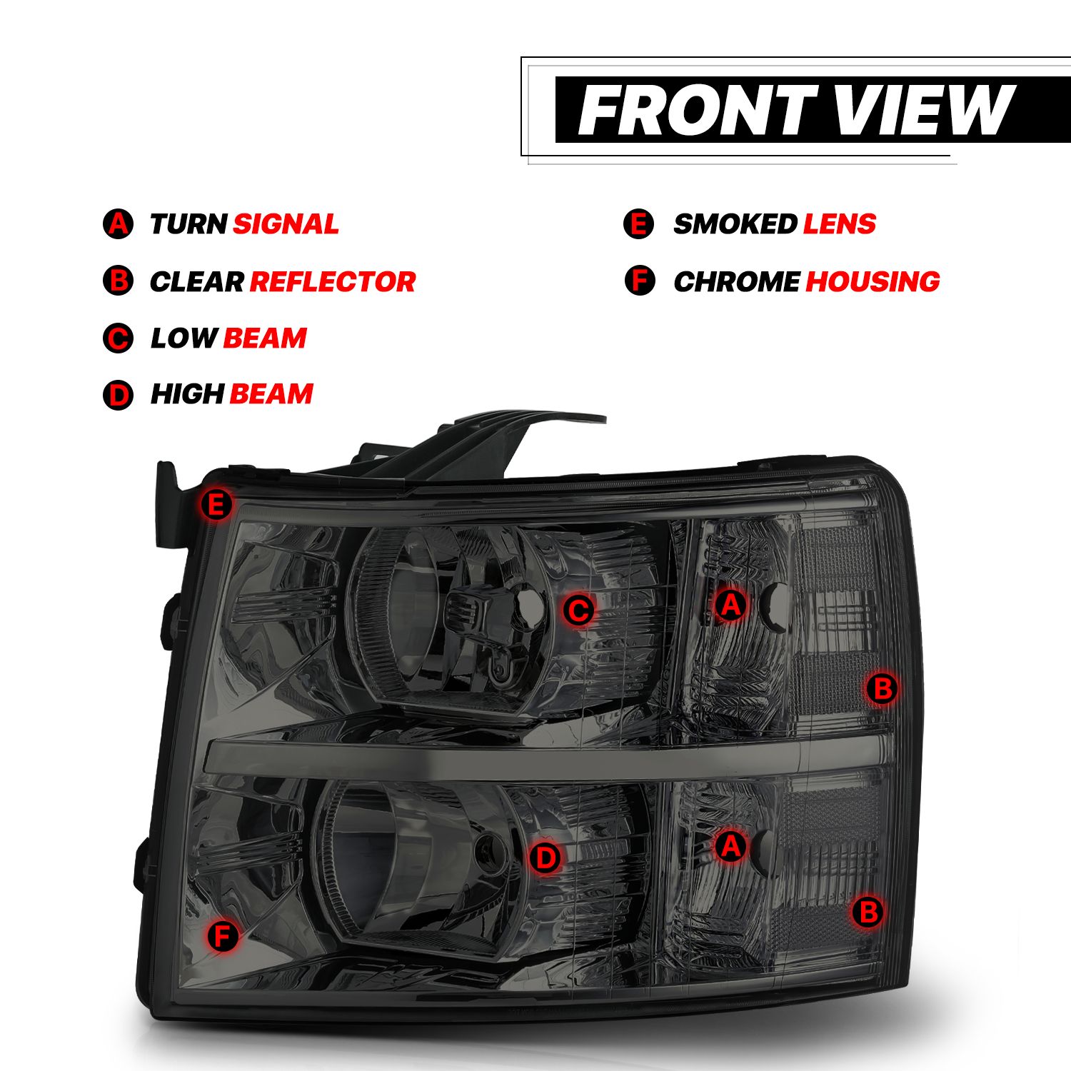 Factory Style Headlights (Smoked)<br>07-14 Chevy Silverado