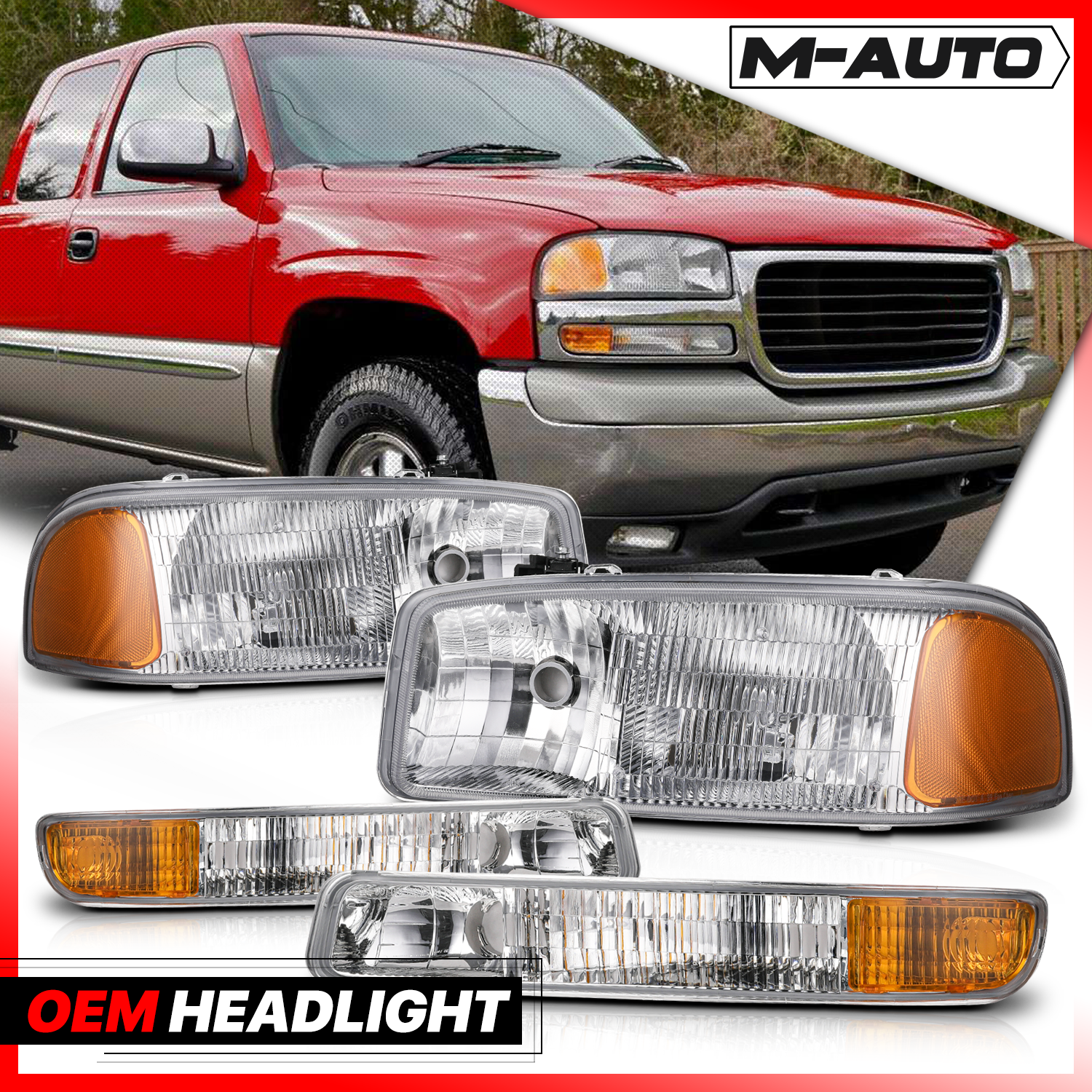 Factory Replacement Headlight<br>99-07 GMC Sierra/Yukon XL