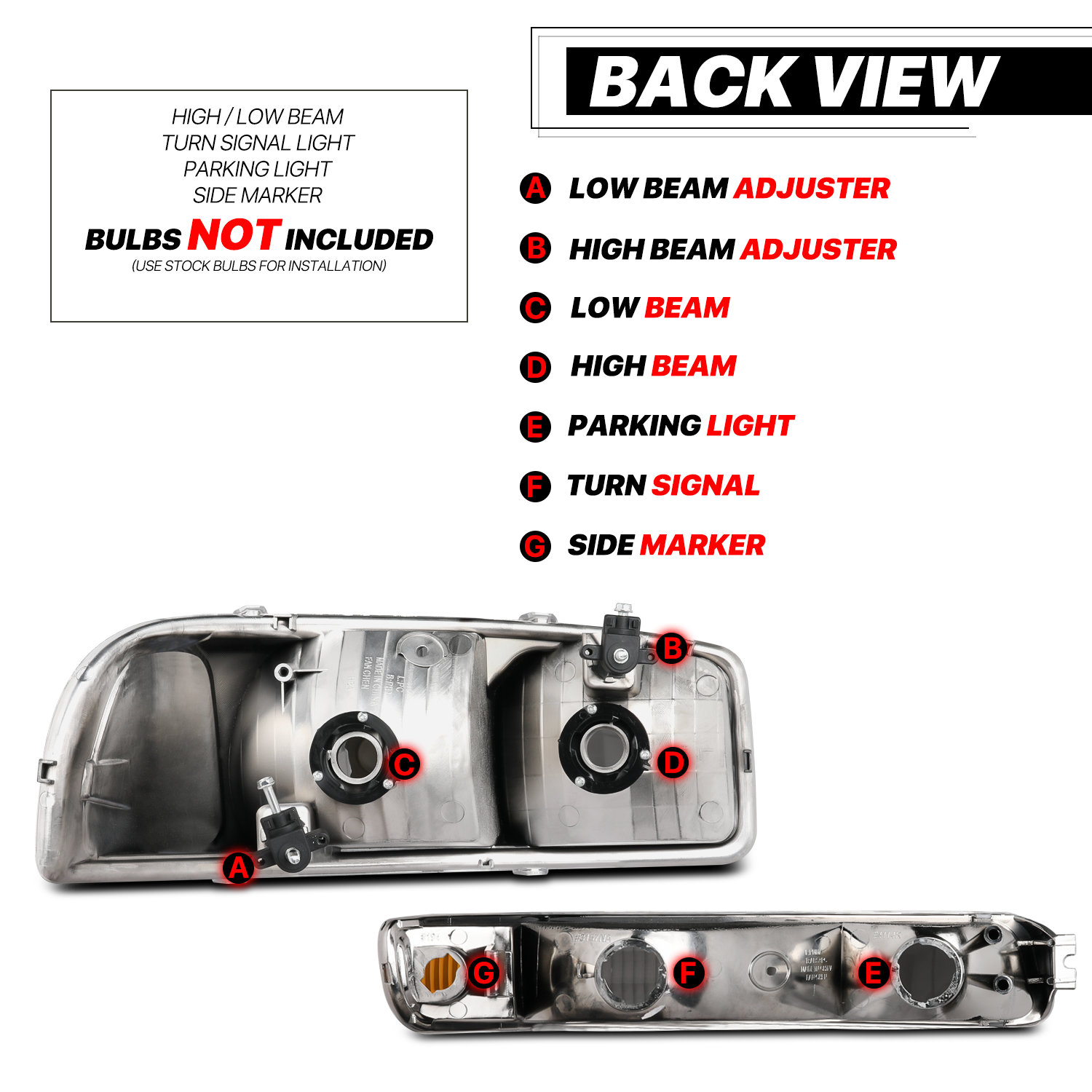 Factory Replacement Headlight<br>99-07 GMC Sierra/Yukon XL