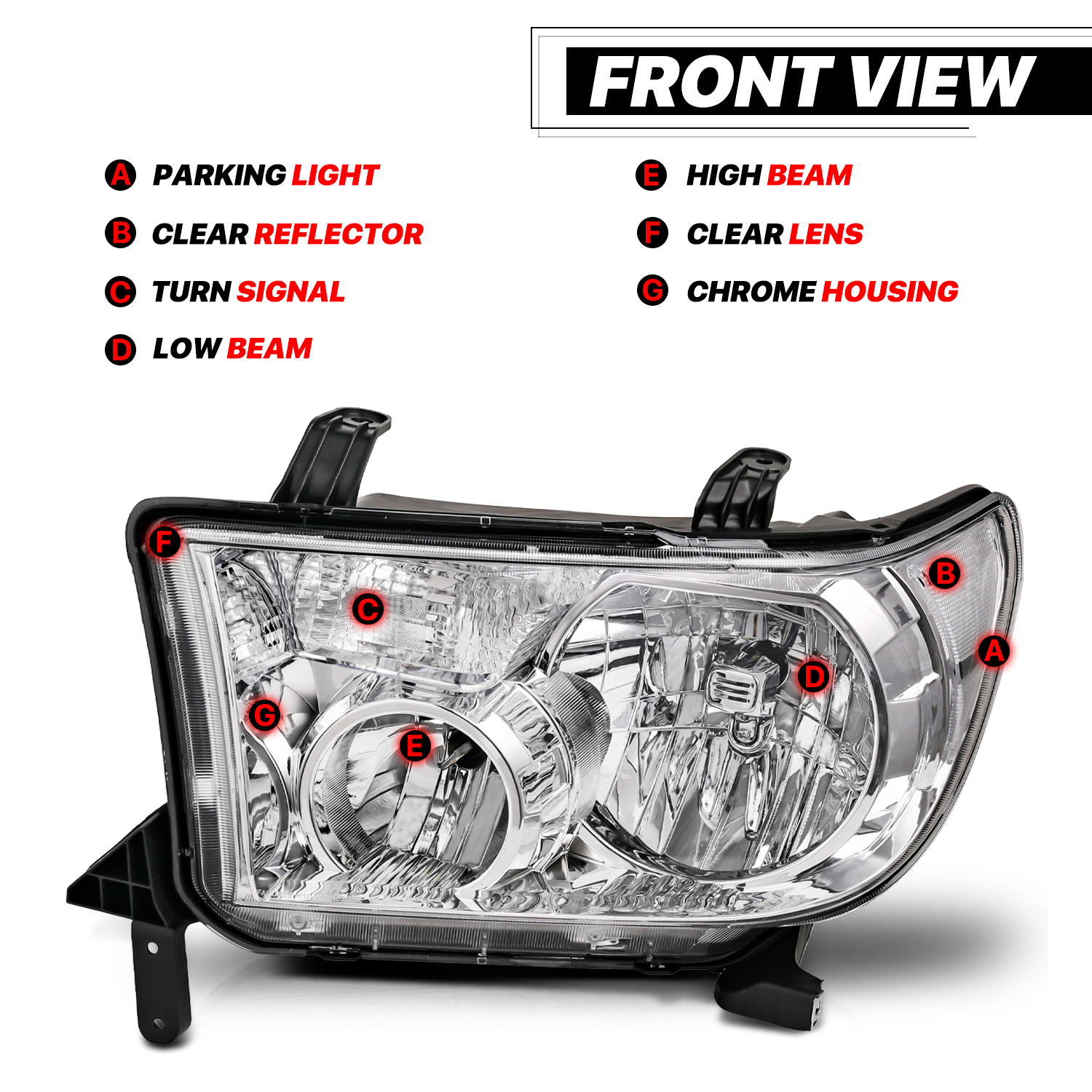 Factory Style Headlights w/LED Bulbs (Chrome)<br>07-13 Toyota Tundra, 08-17 Sequoia