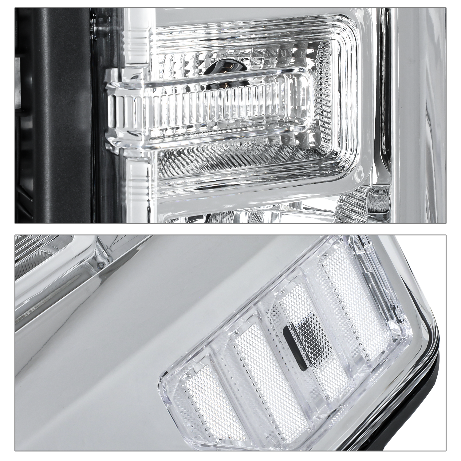 Factory Style Headlights w/LED Bulbs (Chrome)<br>17-19 Ford F250 - F550 Super Duty XL, XLT