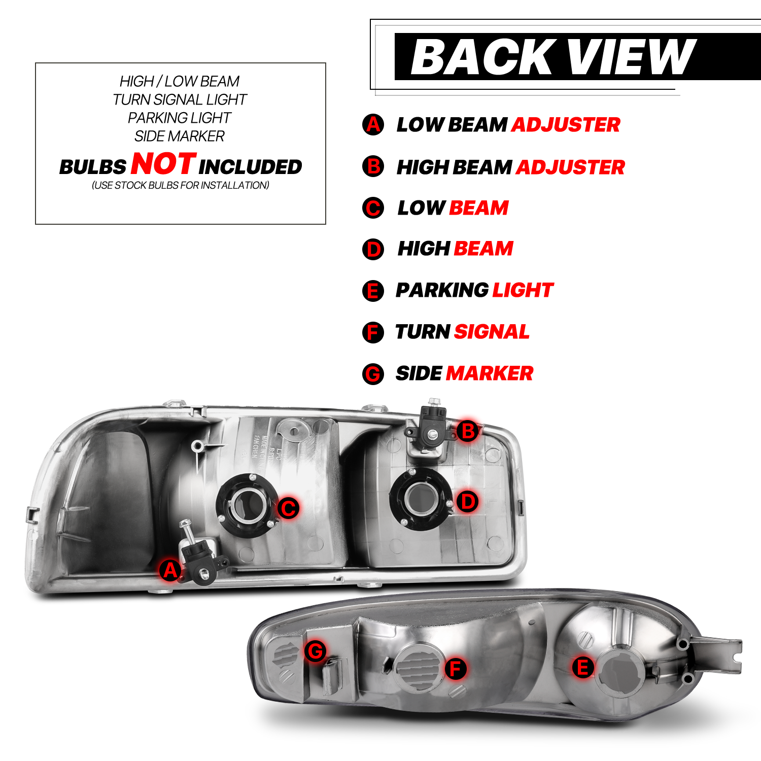 Factory Style Headlights (Chrome)<br>01-06 GMC Sierra/Yukon XL Denali