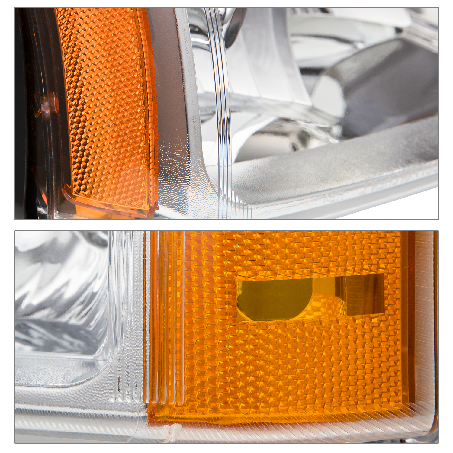 Factory Style Headlights (Chrome/Amber)<br>03-07 Chevy Silverado, Avalanche