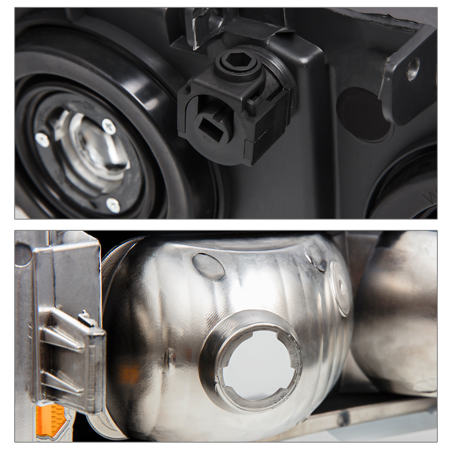 Factory Style Headlights (Chrome/Amber)<br>03-07 Chevy Silverado, Avalanche