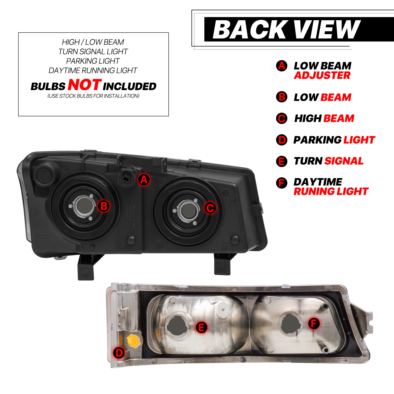 Factory Style Headlights (Smoked)<br>03-07 Chevy Silverado, Avalanche