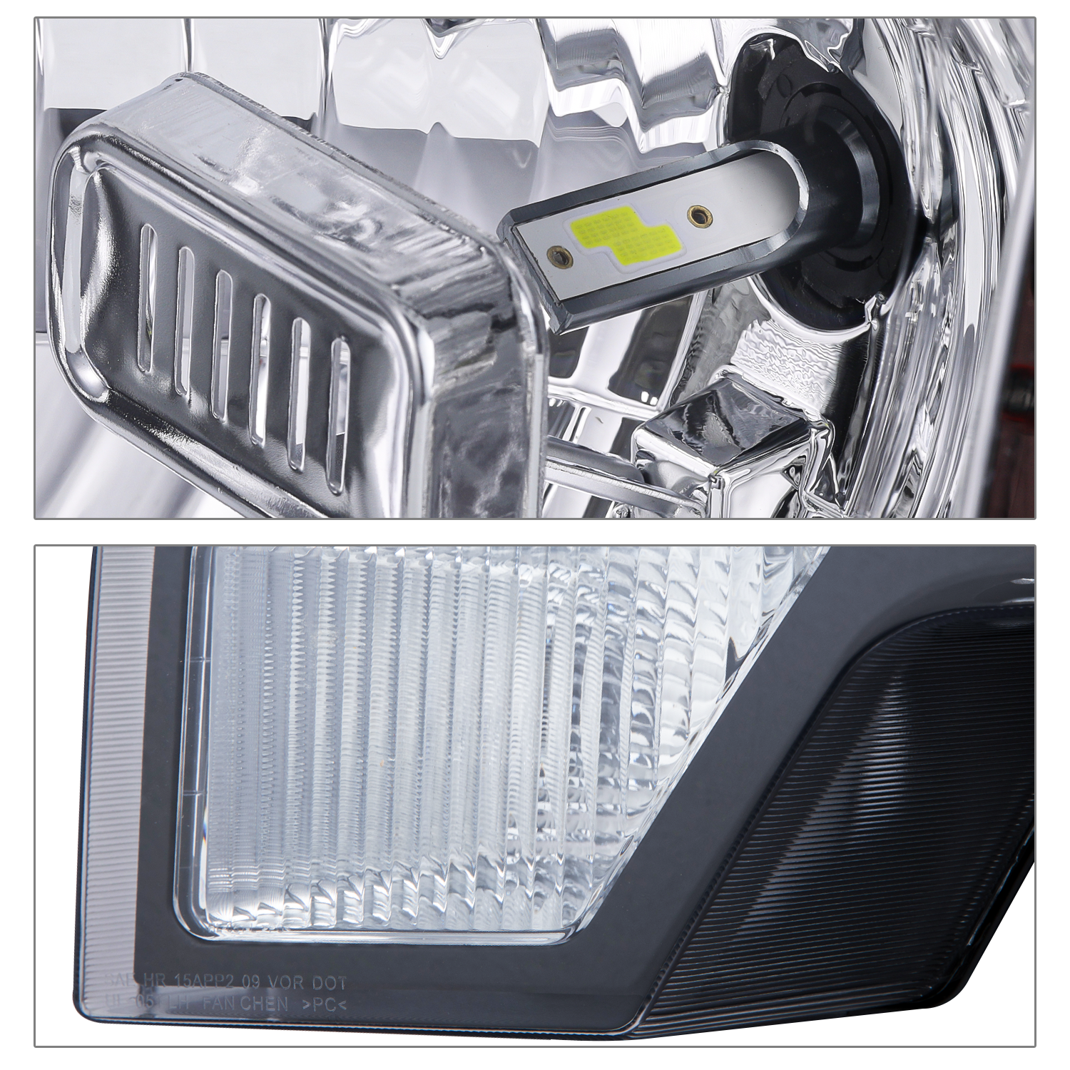 Factory Style Headlights W/LED Bulbs (Black)<br>09-14 Ford F-150