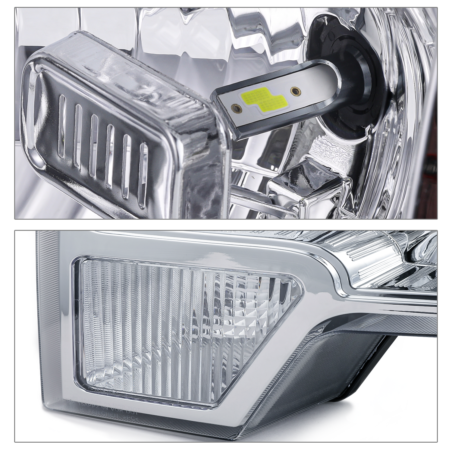 Factory Style Headlights W/LED Bulbs (Chrome)<br>09-14 Ford F-150