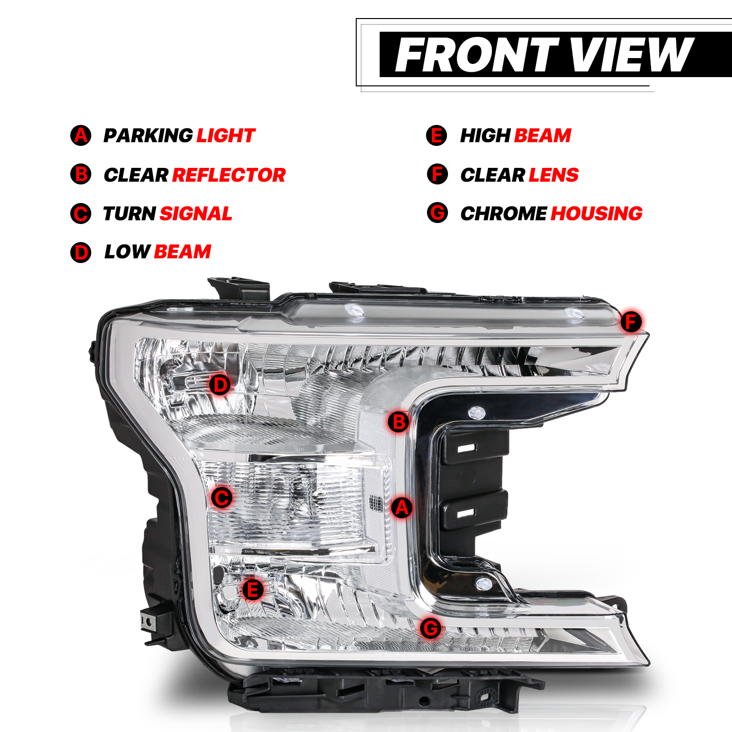 Factory Style Headlights (Chrome)<br>18-20 Ford F-150