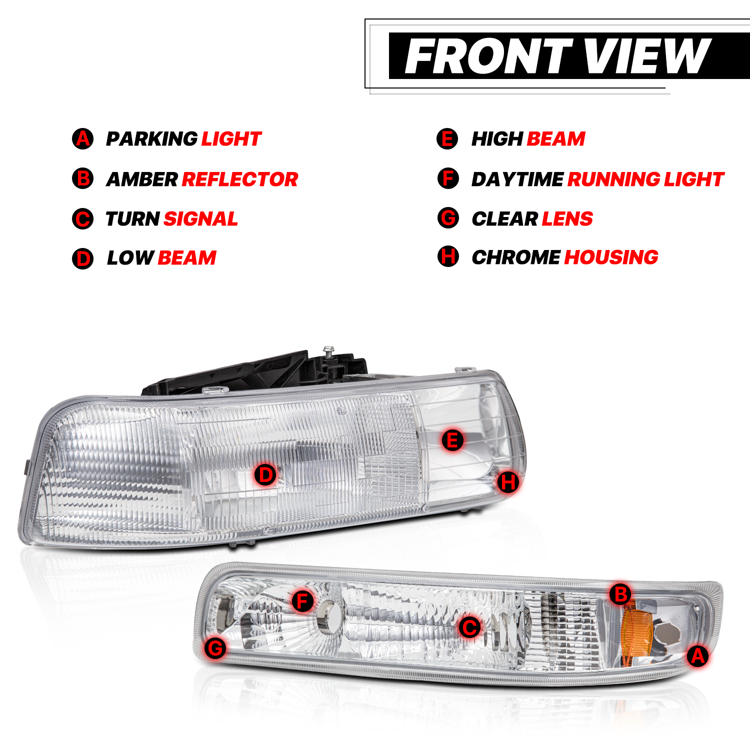 Factory Replacement Headlight <br>99-02 Chevy Silverado, 00-06 Suburban