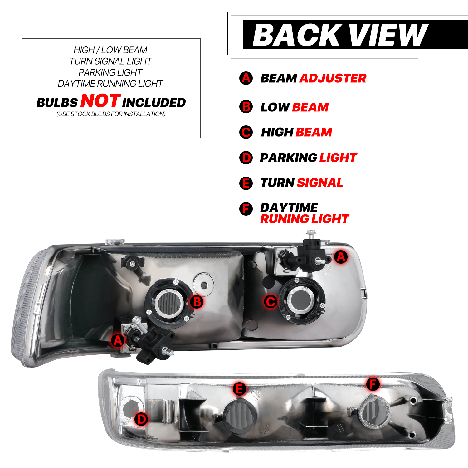 Factory Replacement Headlight <br>99-02 Chevy Silverado, 00-06 Suburban