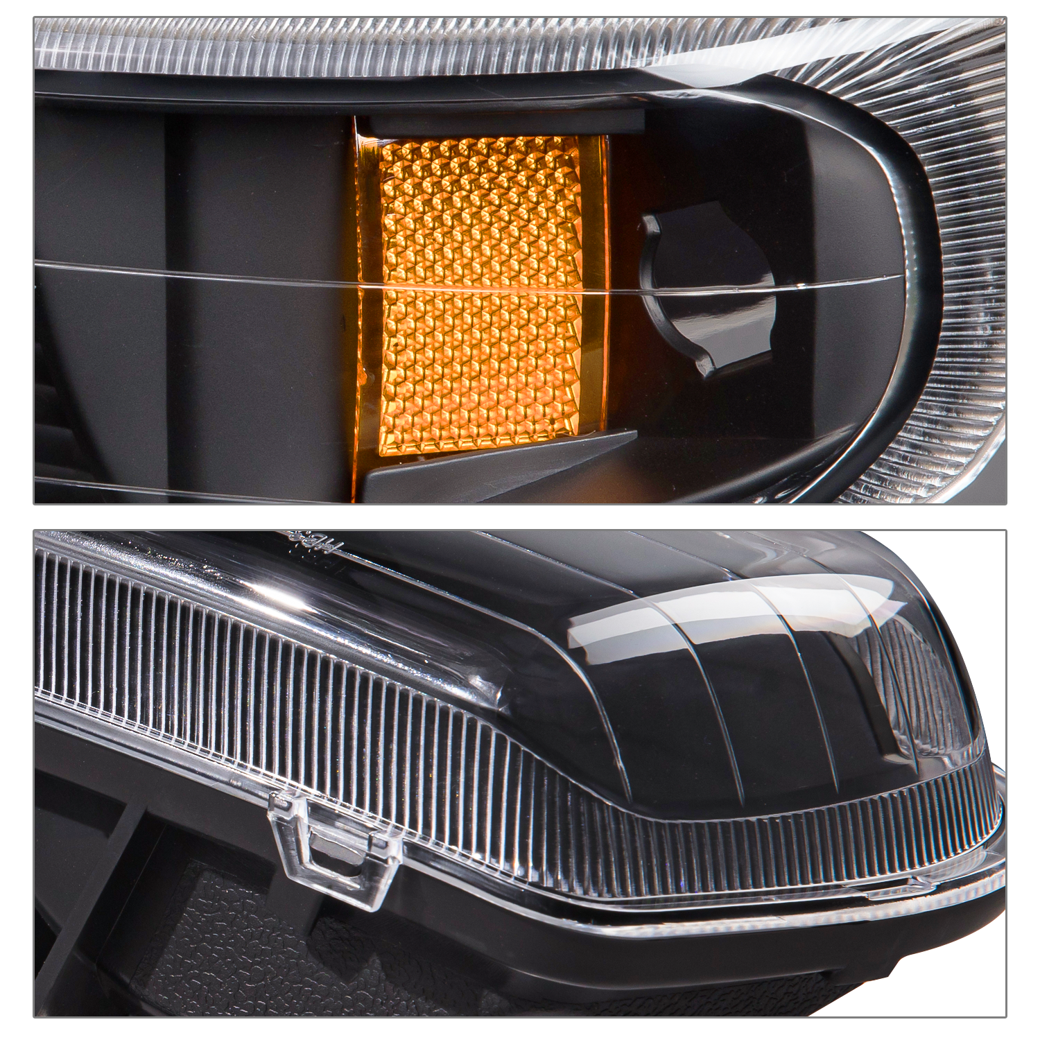 Factory Style Headlight (Black/Amber)<br>99-02 Chevy Silverado, 00-06 Suburban