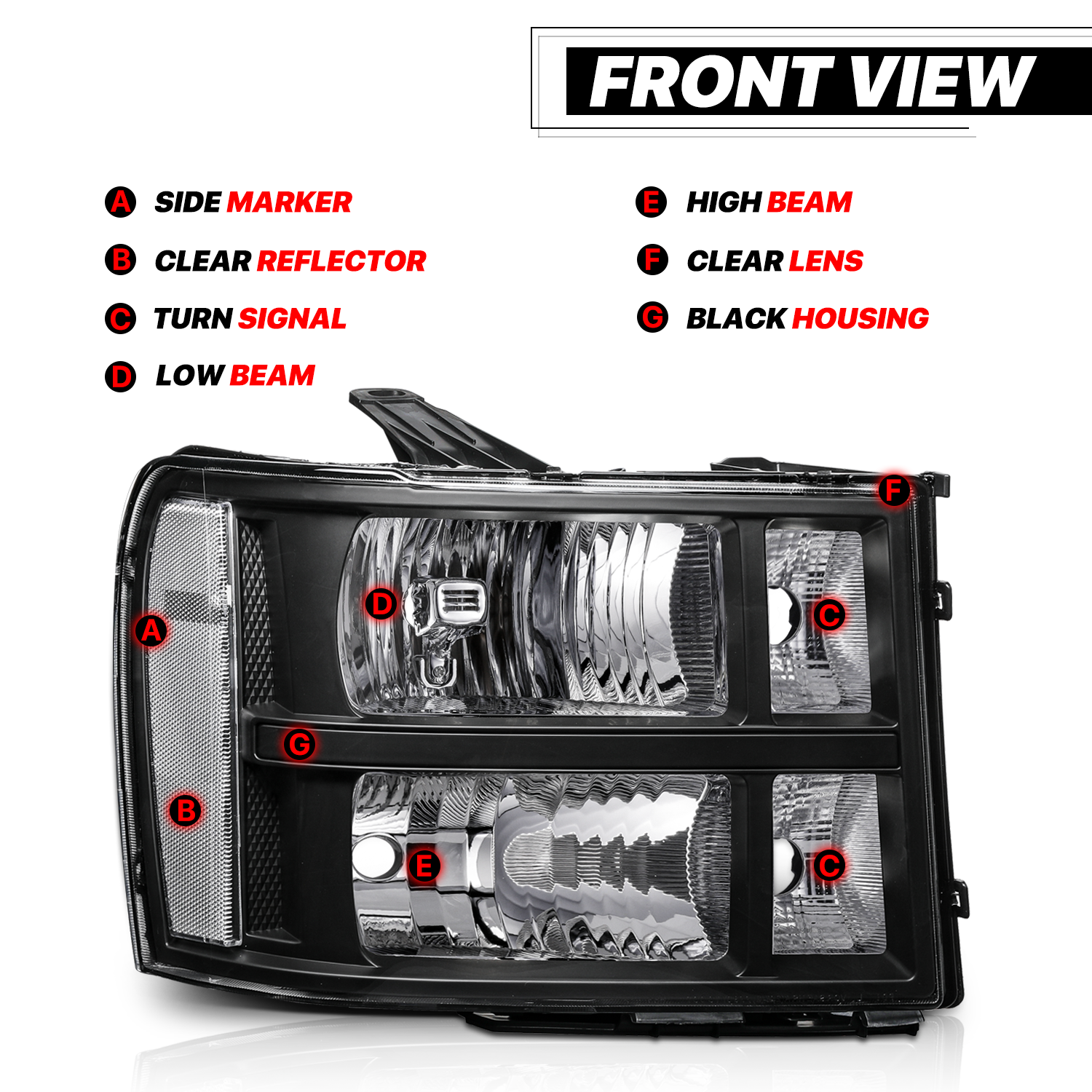 Factory Style Headlights (Black)<br>07-14 GMC Sierra Denali, Hybrid