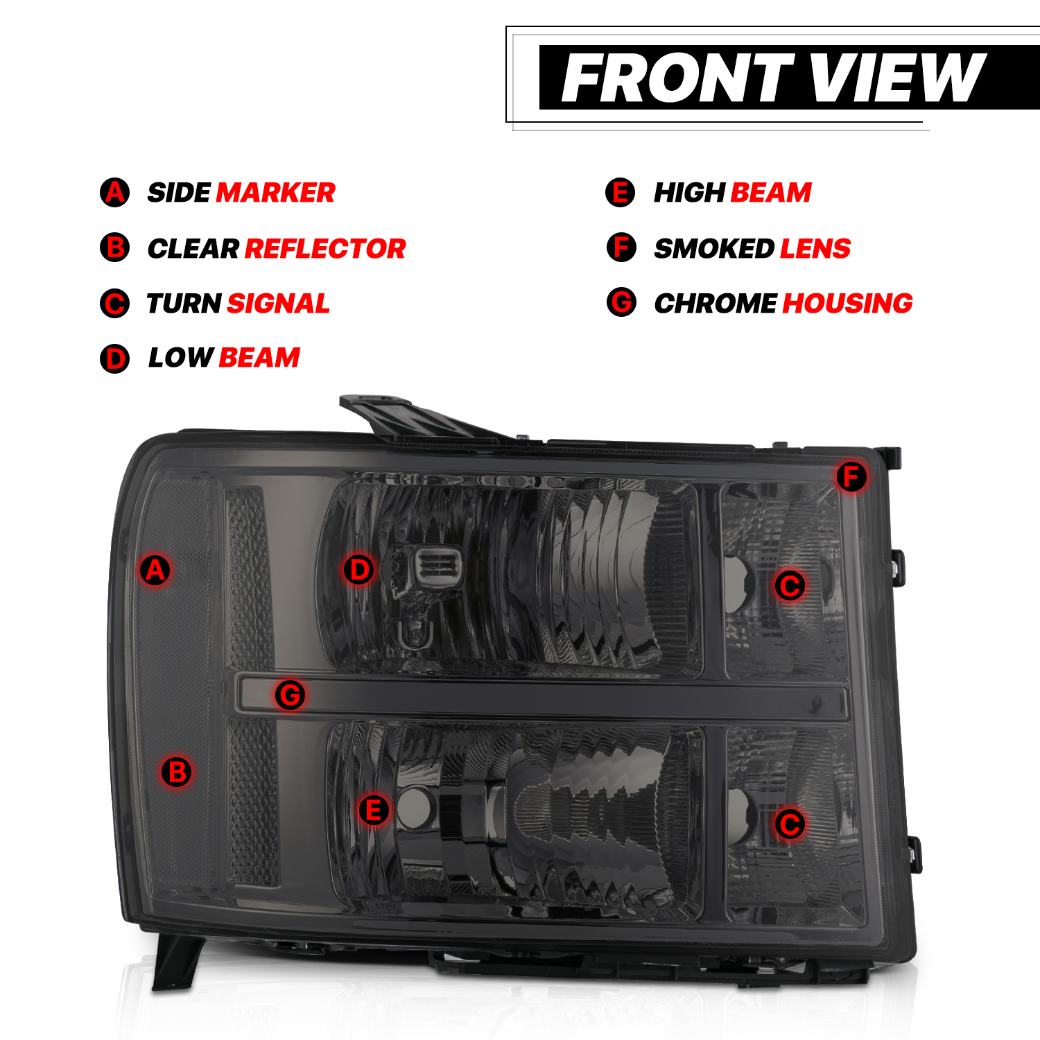 Factory Style Headlights (Smoked)<br>07-14 GMC Sierra Denali, Hybrid