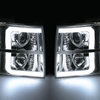 Projector Headlight w/LED DRL, LED Bulbs (Smoked)<br>07-14 Chevy Silverado