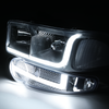 Switchback LED Strip Headlight (Chrome)<br>01-07 GMC Sierra, Yukon XL Denali