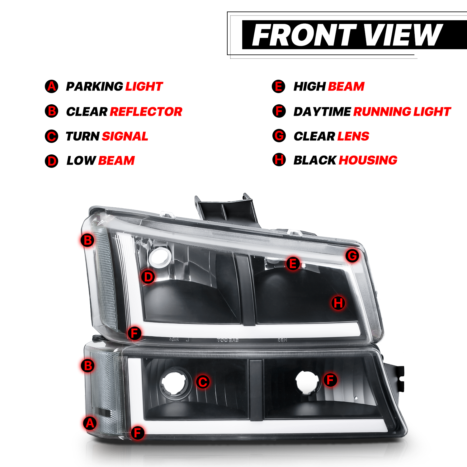 LED DRL Headlight+Bumper Light <br>03-06 Chevy Silverado, Avalanche