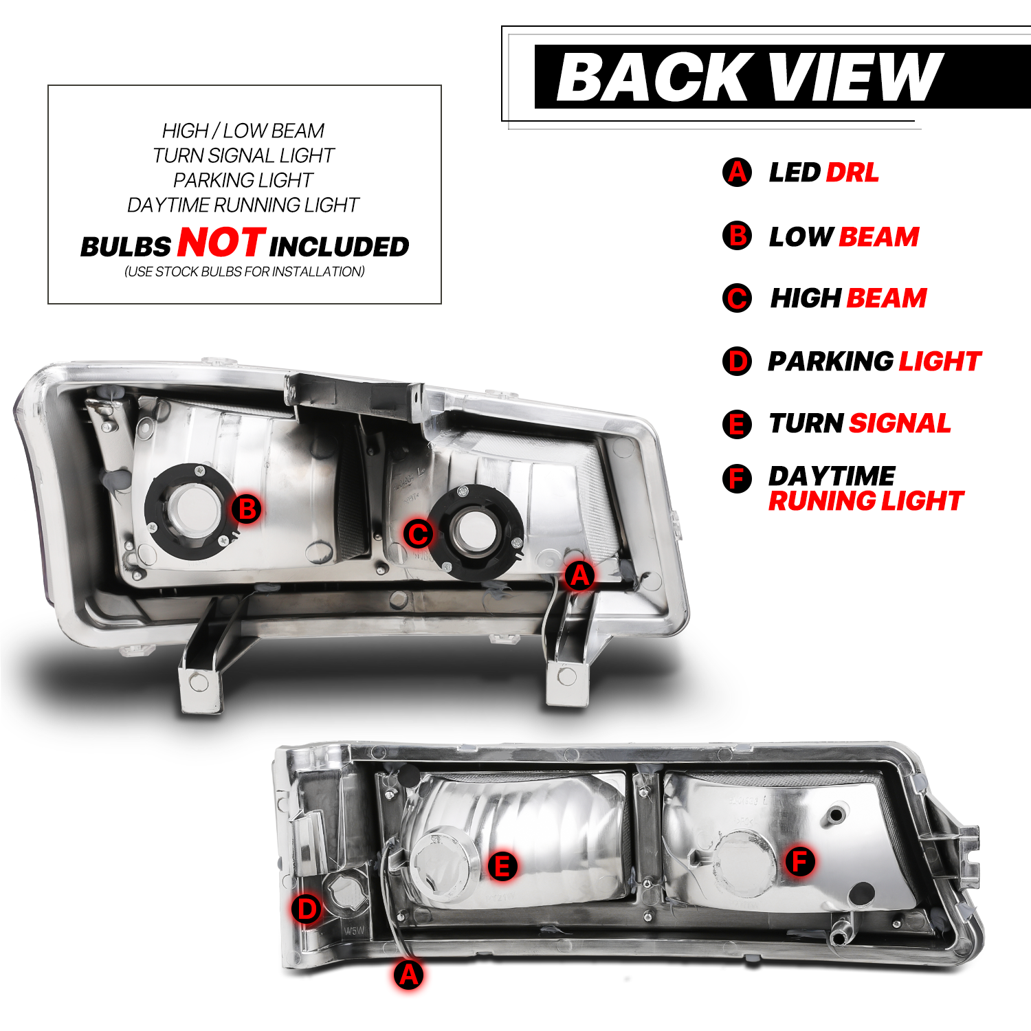 LED DRL Headlight+Bumper Light (Chrome)<br>03-06 Chevy Silverado, Avalanche