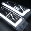 LED DRL Headlight+Bumper Light w/LED Bulbs (Smoked)<br>03-06 Chevy Silverado, Avalanche