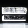 8pcs Headlights w/LED DRL Strip (Black)<br>94-00 Chevy C/K C10 Pickup, Suburban