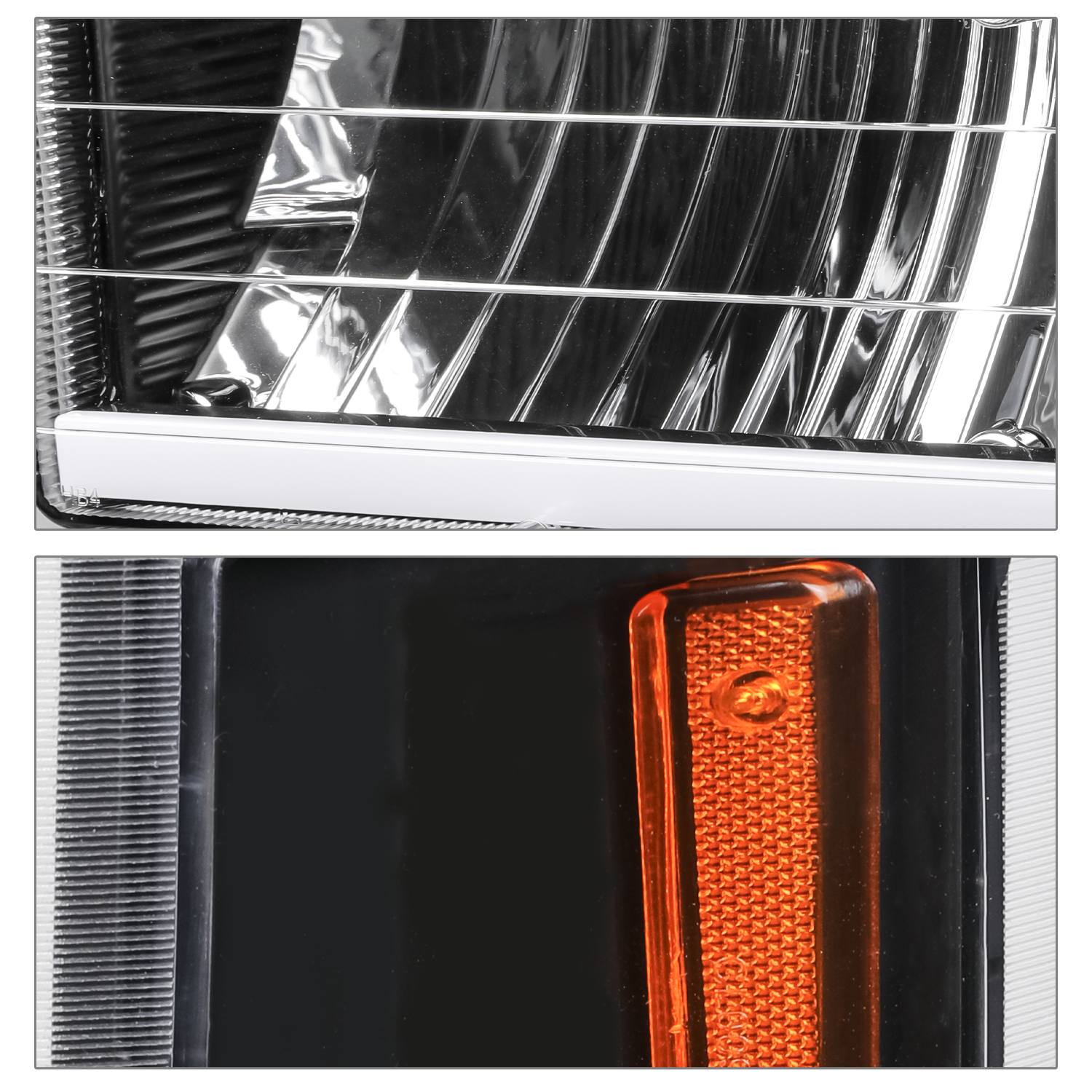 8pcs Headlights w/LED DRL Strip (Black)<br>94-00 Chevy C/K C10 Pickup, Suburban