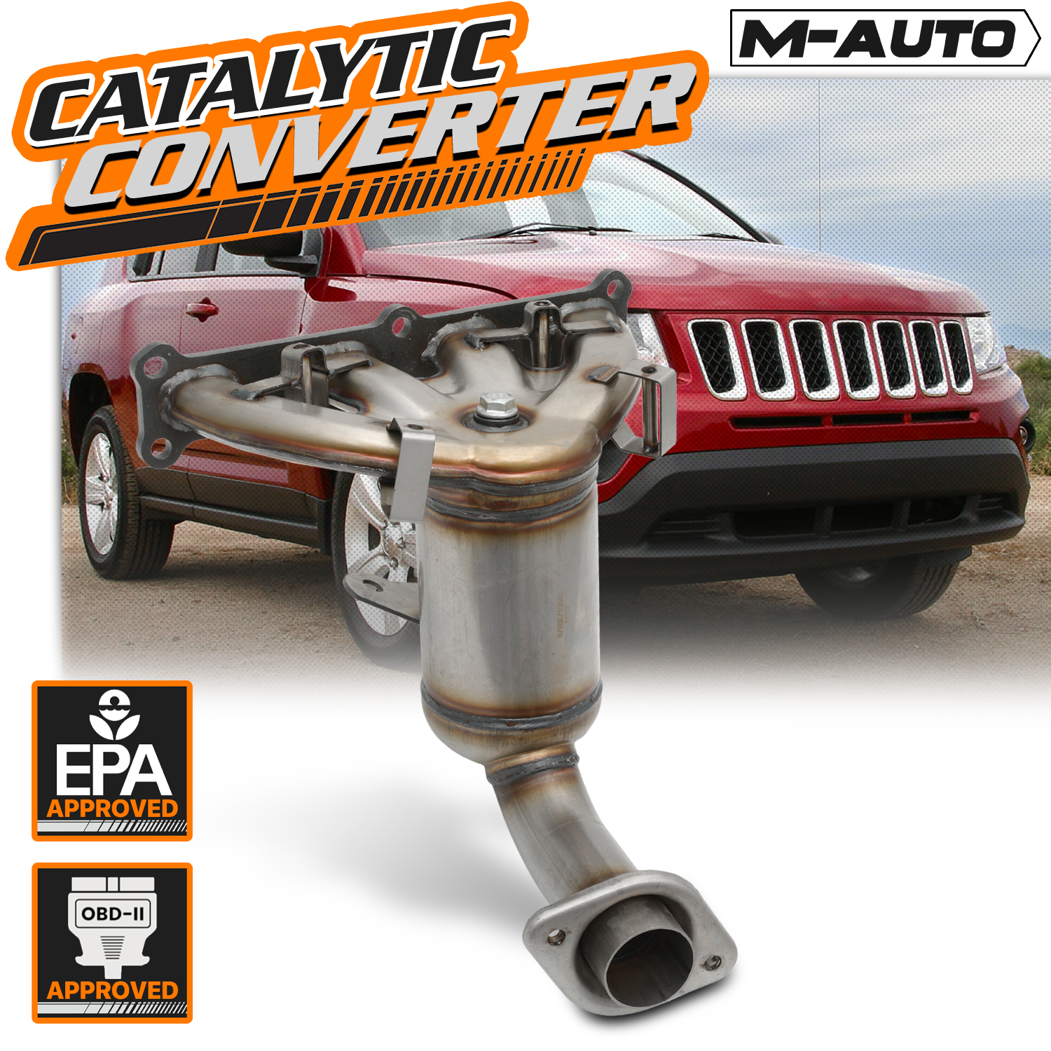 OE Replacement Catalytic Converter<br>07-17 Jeep Compass, 07-08 Dodge Caliber 2.4L 4WD