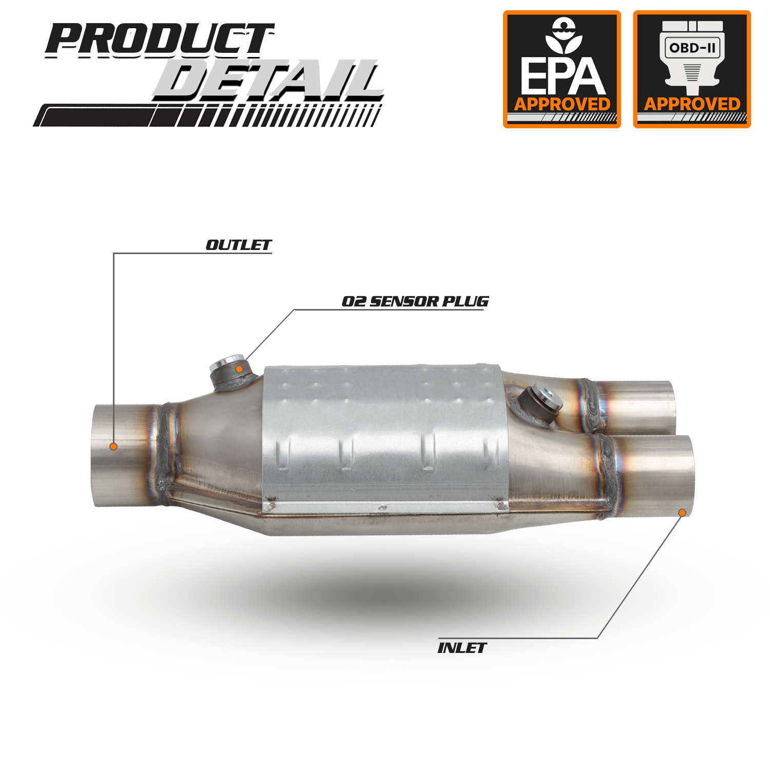 Universal Catalytic Converter<br>Diamension: 15.25 In L X 6 In W X 4 In H