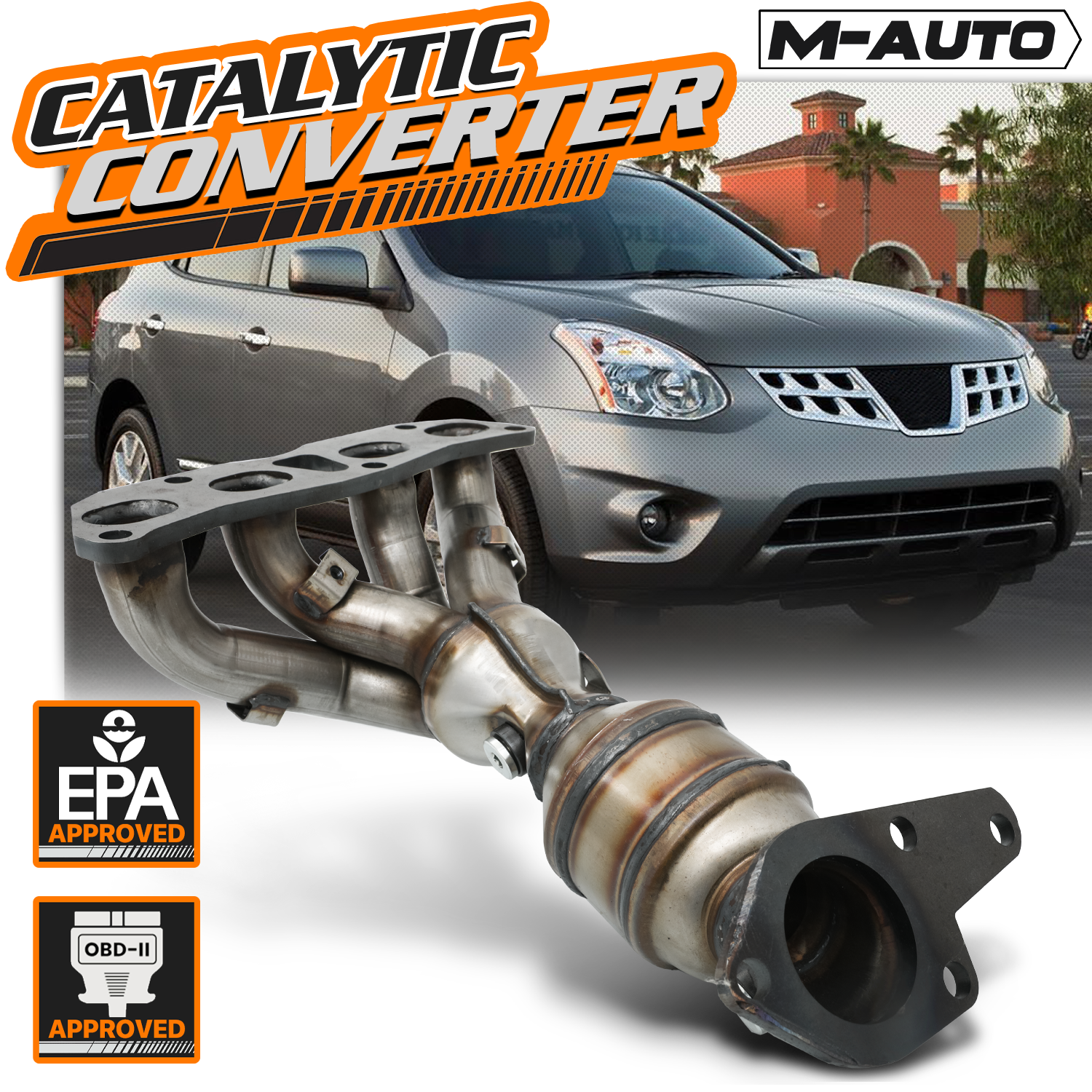 OE Replacement Catalytic Converter<br>08-15 Nissan Rogue, Rogue Select, X-Trail