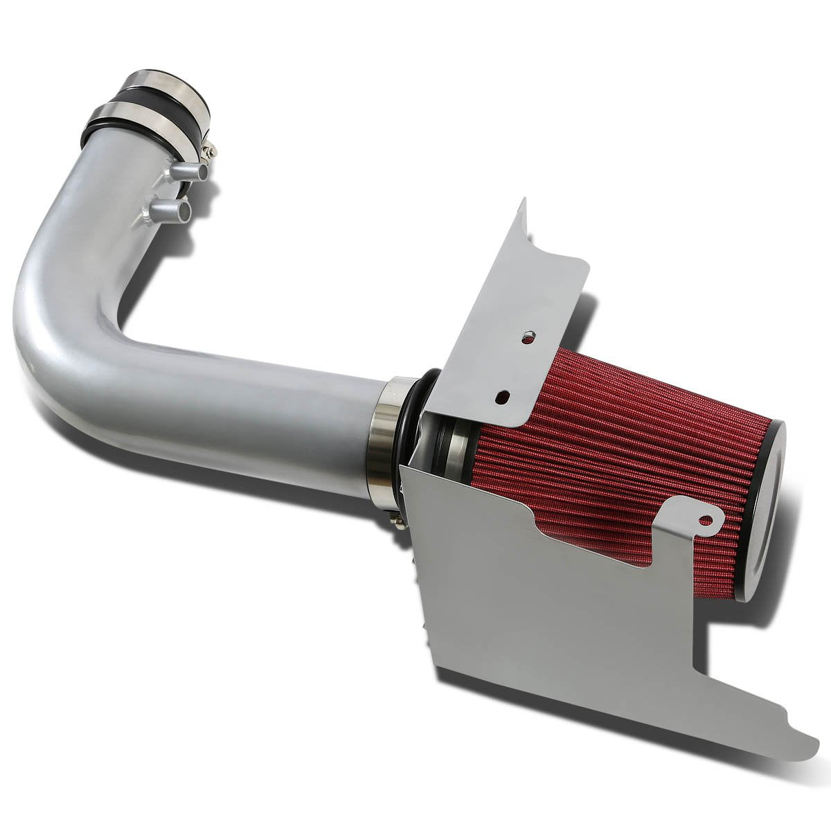 97-03 Ford F150 Expedition 4.6L 5.4L Aluminum Cold Air Intake w/Heat Shield+Filter - Silver