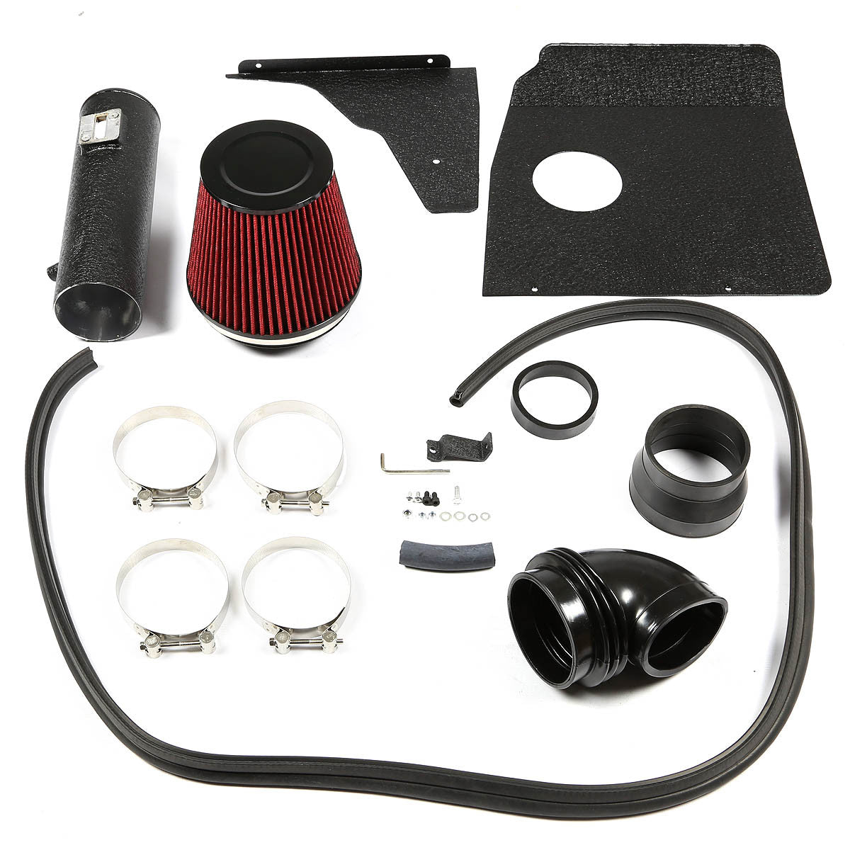 12-14 Chevy Camaro 3.6L V6 Black Cold Air Intake w/Heat Shield+Cone Filter