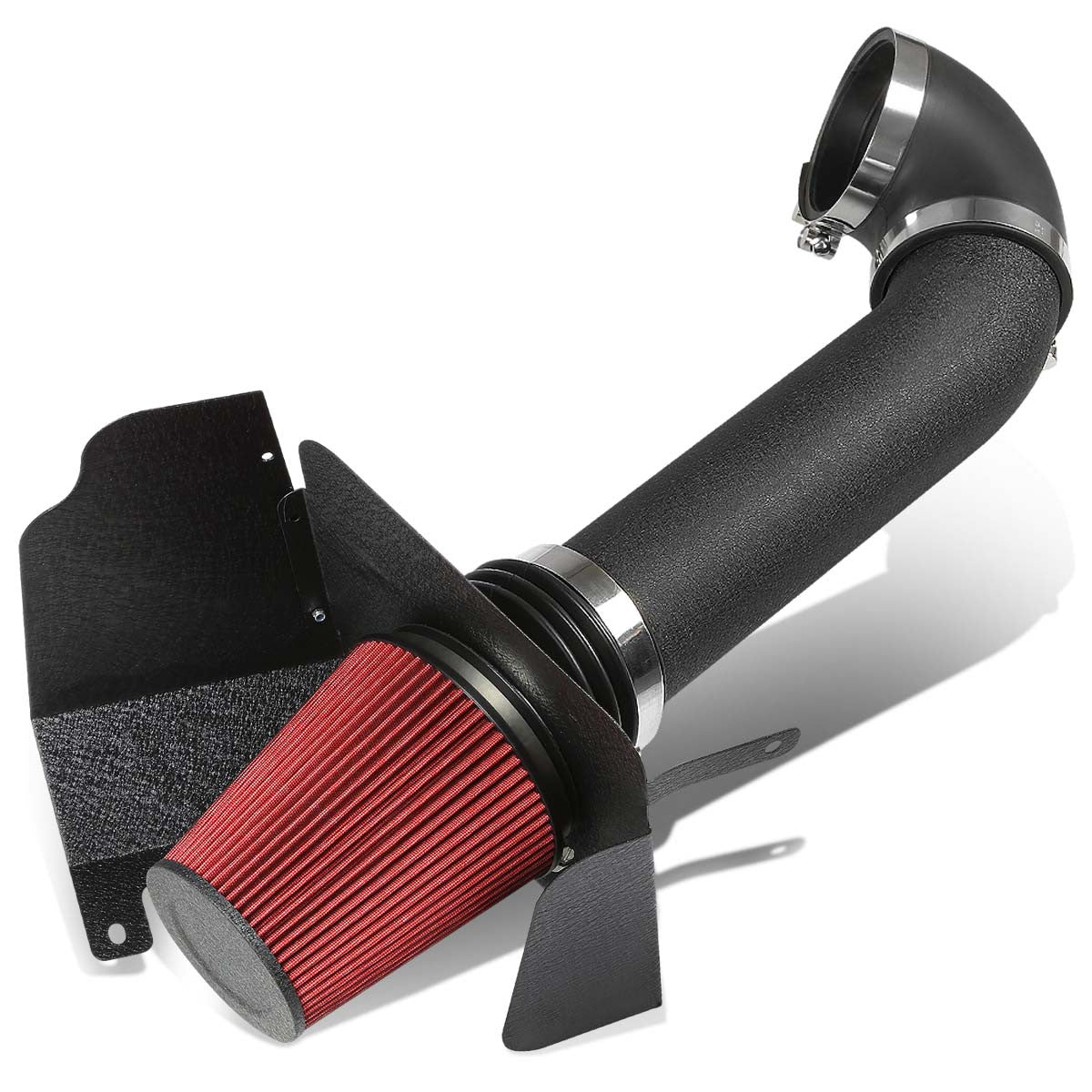 07-08 Chevy Silverado GMC Sierra 4.8L 5.3L 6.0L Black Cold Air Intake w/Heat Shield+Filter