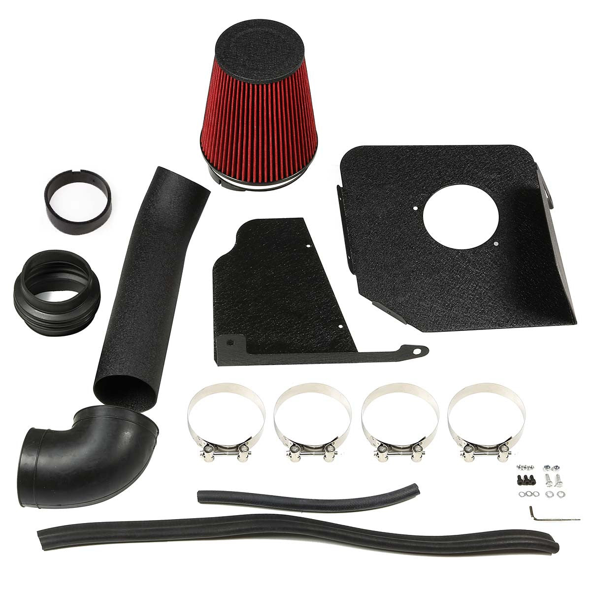 07-08 Chevy Silverado GMC Sierra 4.8L 5.3L 6.0L Black Cold Air Intake w/Heat Shield+Filter